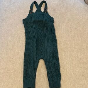 Hanna Andersson Deep Green Knit Overalls